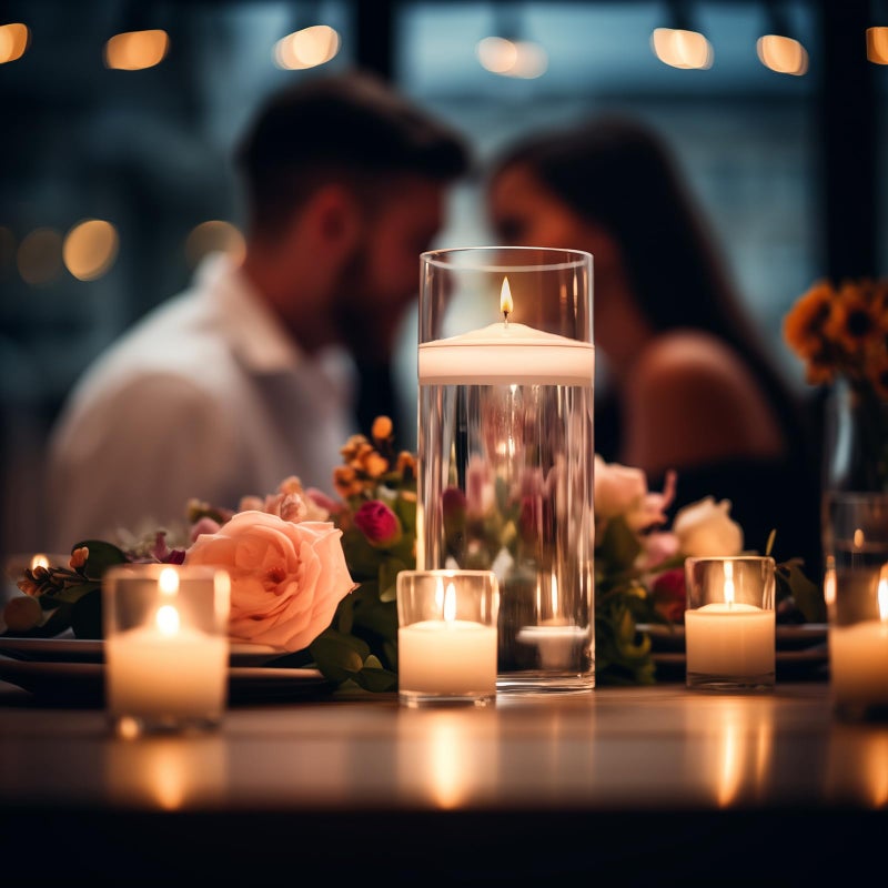Ashlux 24 Pack Ashlux Floating Candles 5-6 Hours Long Burning  2 inch Unscented White Floating Candles for Valentine's Day  Wedding  Proposal Anniversary Decorations  Romantic Night for Her/Him Set - Image 3